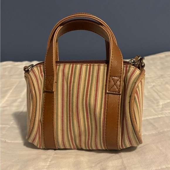 Mini Longaberger purse.  Striped. - Picture 2 of 7